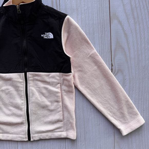 The North Face Denali Fleece Girls Youth S 7-8 Full Zip Jacket Pink/Black - Picture 4 of 10